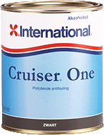 Internationale Cruiser One, Antifouling, leicht kupferhaltige, Farbe schwarz, 5 Liter Zinn