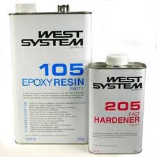 West System Résine époxy 105  Durcisseur 205, régler 600 grammes